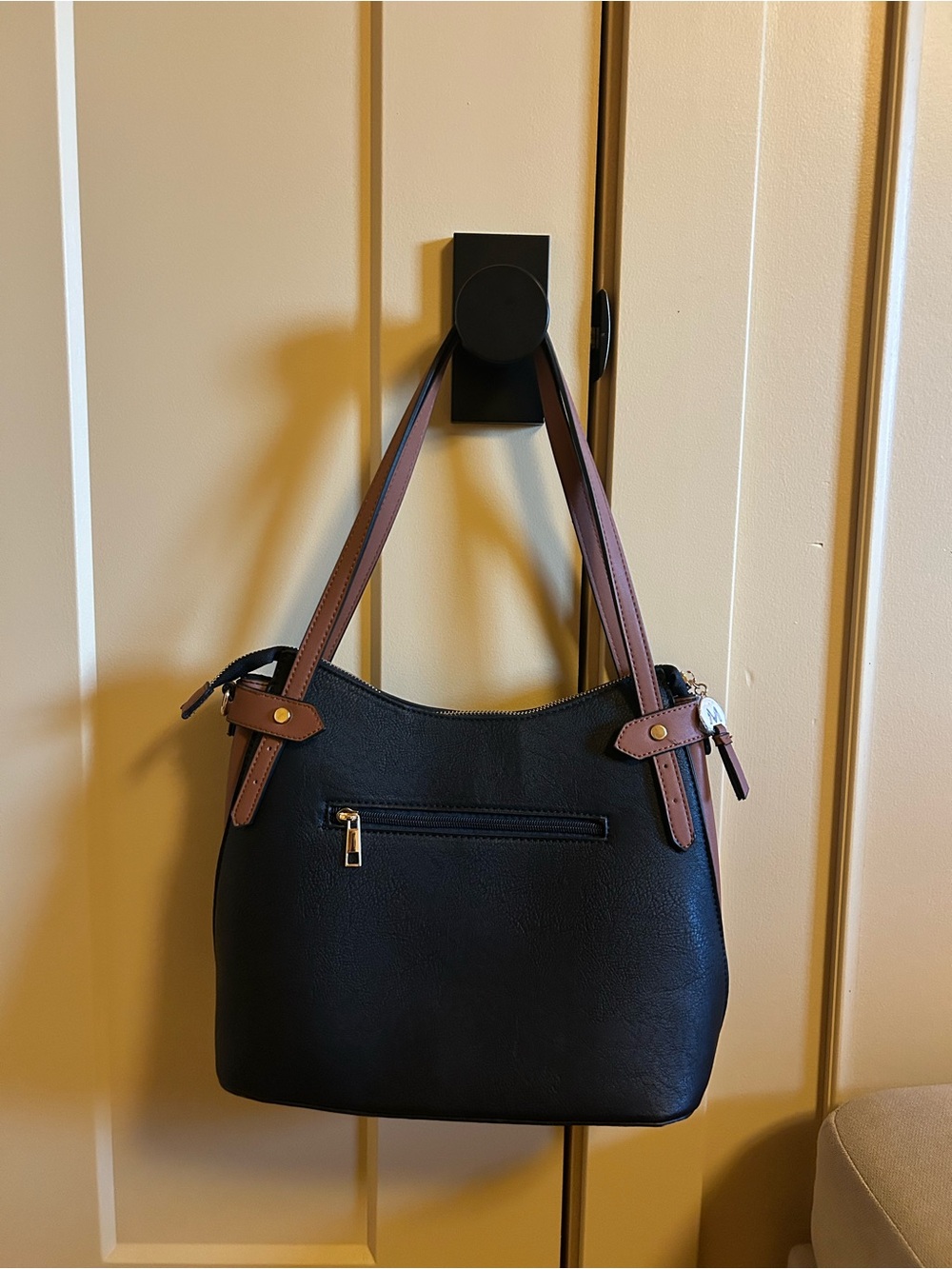 Black Purse with Brown Trim - Women Bags